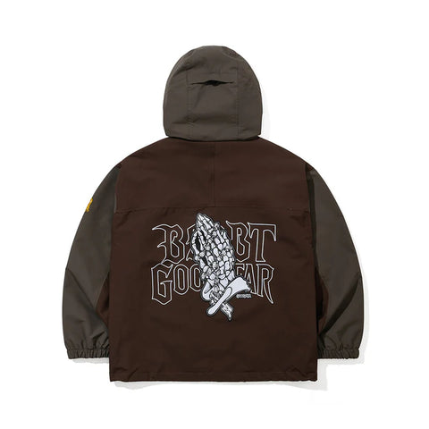 BSRabbit x Goon Gear PRAYER STORMLITE JACKET DARK BROWN BSRabbit x Goon Gear PRAYER STORMLITE JACKET DARK BROWN