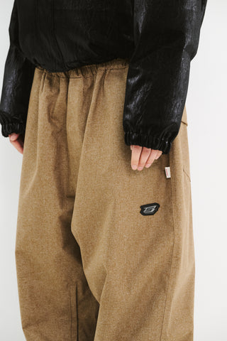 BSRABBIT LOGO HERRINGBONE SUPER WIDE VENTILATION PANTS BROWN BSRABBIT LOGO HERRINGBONE SUPER WIDE VENTILATION PANTS BROWN