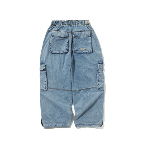 DSXBS SUPER WIDE POCKET VENTILATION WAX REAL DENIM PANTS VINTAGE BLUE