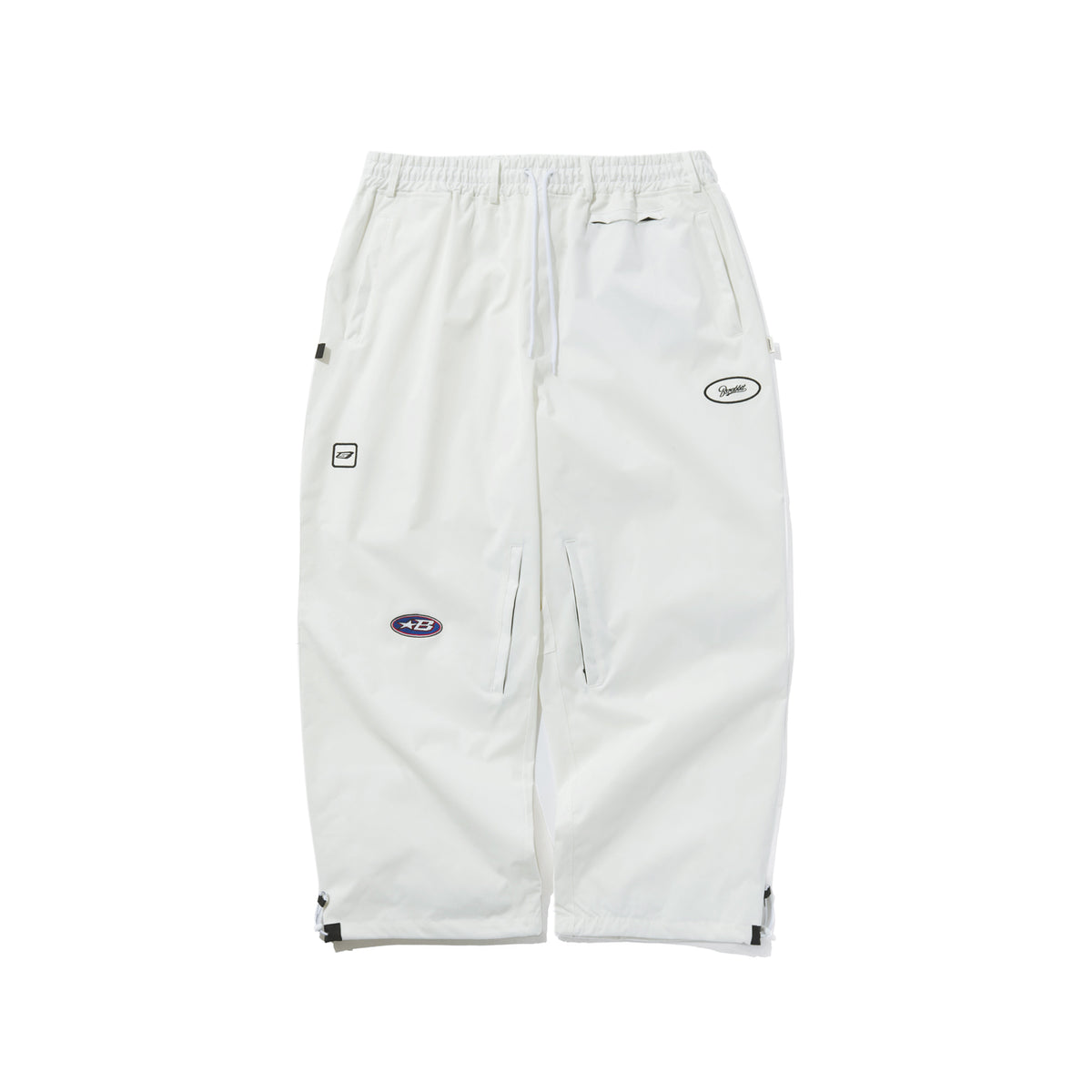 BSRABBIT VARIETY PATCH SUPER WIDE VENTILATION PANTS WHITE