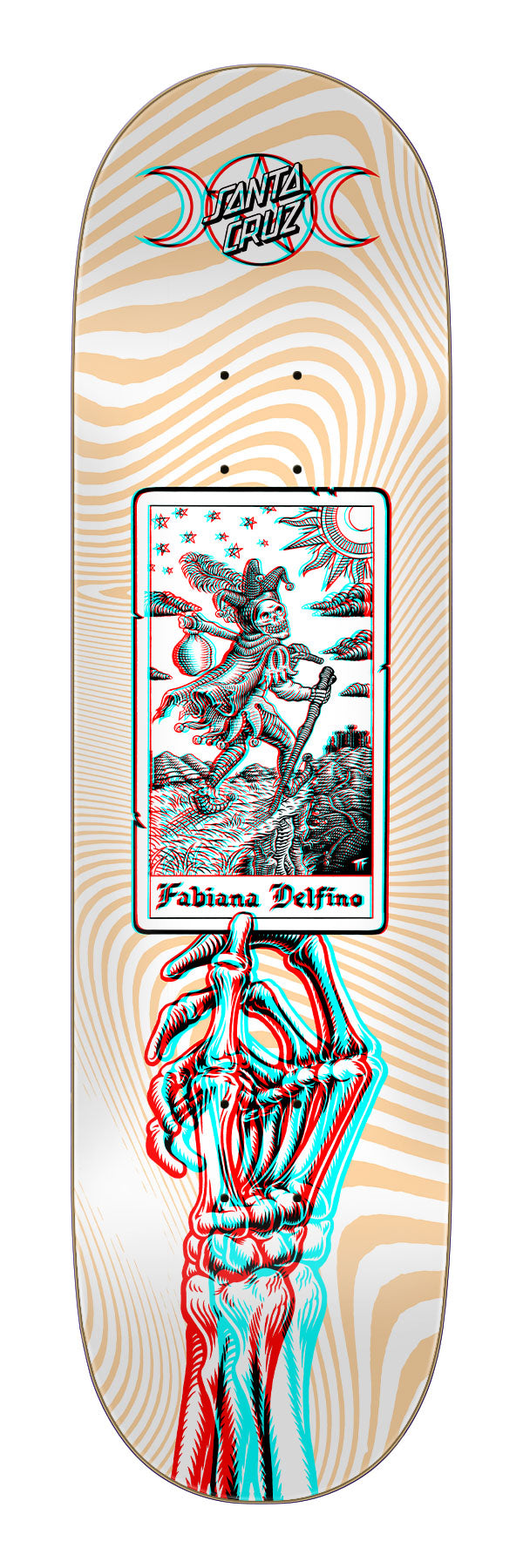 8.25in Delfino Tarot Anaglyph Santa Cruz Skateboard Deck