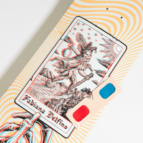 8.25in Delfino Tarot Anaglyph Santa Cruz Skateboard Deck