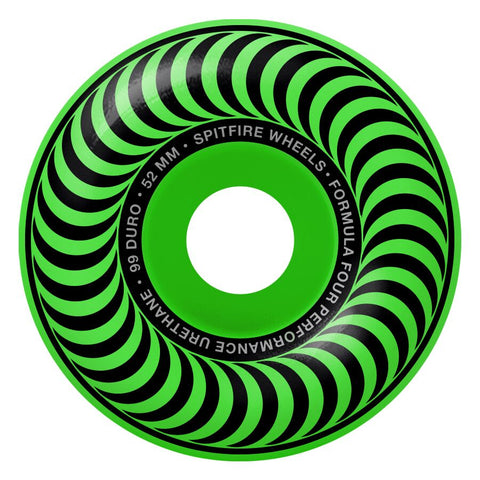 SPITFIRE FORMULA FOUR CLASSIC NEON GREEN 52MM 99D (Set of 4)