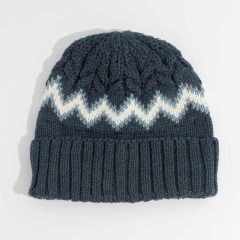 COAL The Meadows Nordic Sweater Beanie - NAVY OFF WHITE