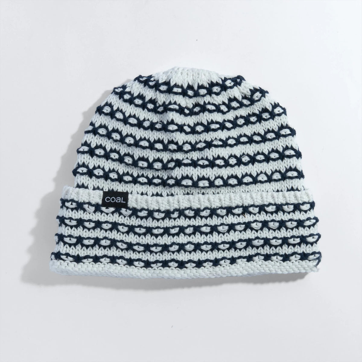 COAL The Stria Sweater Knit Beanie - OFF WHITE NAVY