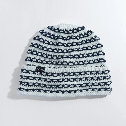 COAL The Stria Sweater Knit Beanie - OFF WHITE NAVY