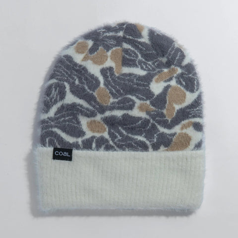 COAL The Solstice Fuzzy Knit Beanie - GREY ABSTRACT CAMO