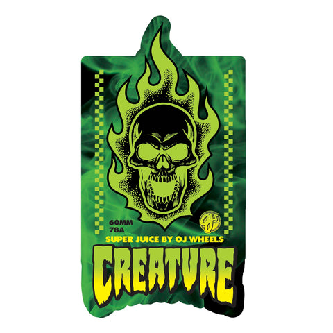 60mm Creature Bonehead Super Juice Yellow Green 78a OJ Wheels