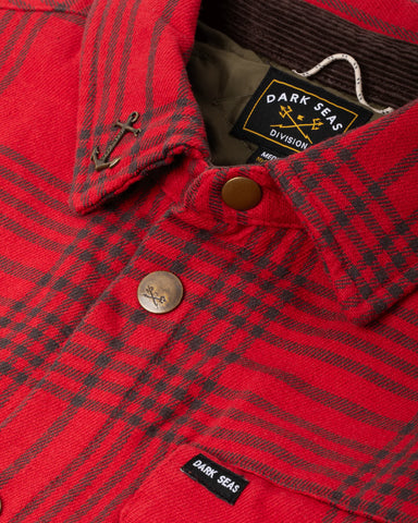 Dark Seas Zilker Flannel Shirt Red