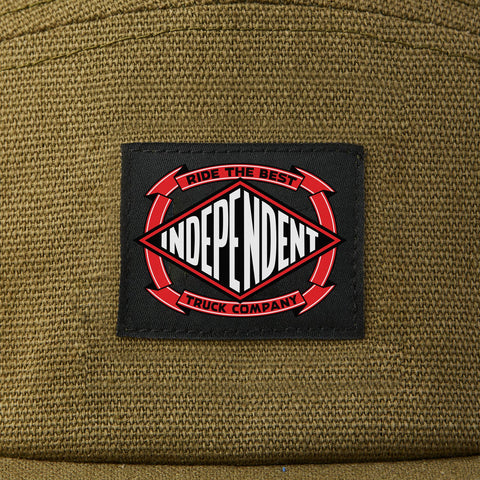 Summit Scroll Camp 5-Panel Independent Hat Army Green