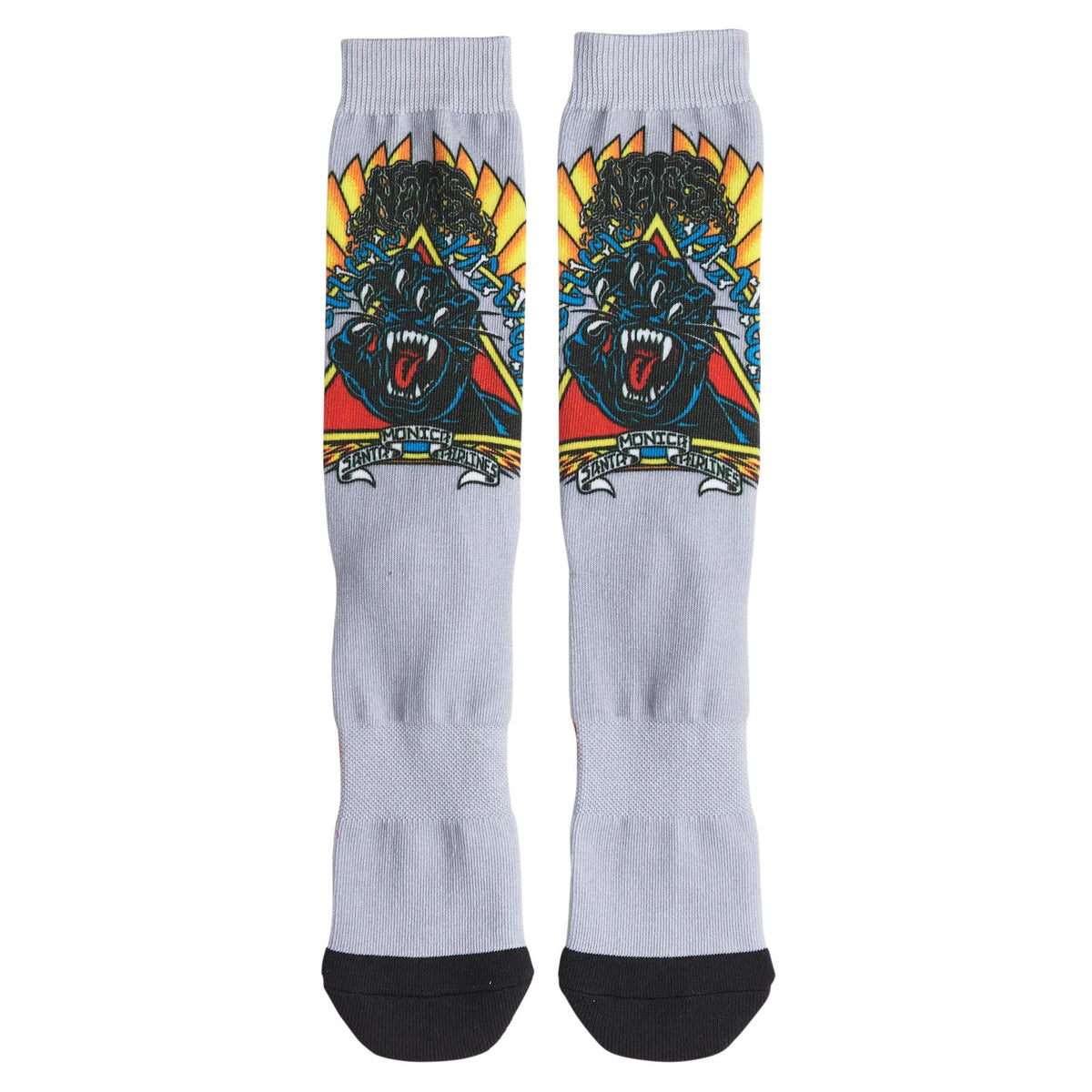 Natas Screaming Panther Dress Socks Grey 9-11 1 Pair Mens Santa Cruz