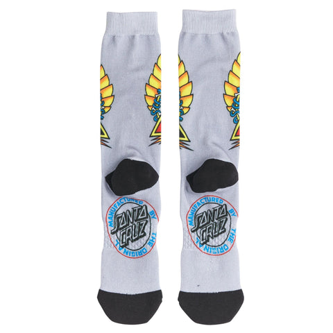 Natas Screaming Panther Dress Socks Grey 9-11 1 Pair Mens Santa Cruz