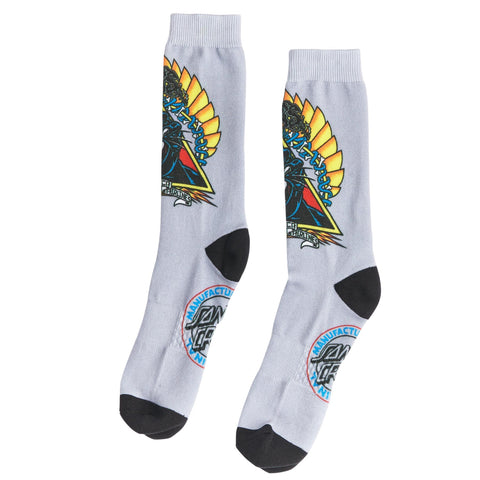 Natas Screaming Panther Dress Socks Grey 9-11 1 Pair Mens Santa Cruz