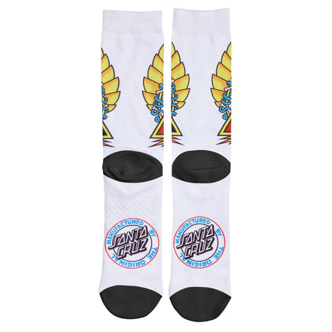 Natas Screaming Panther Dress Socks White 9-11 1 Pair Mens Santa Cruz