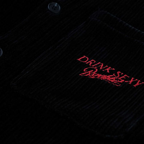 BSRabbit x Drink Sexy heavy corduroy collar shirt black