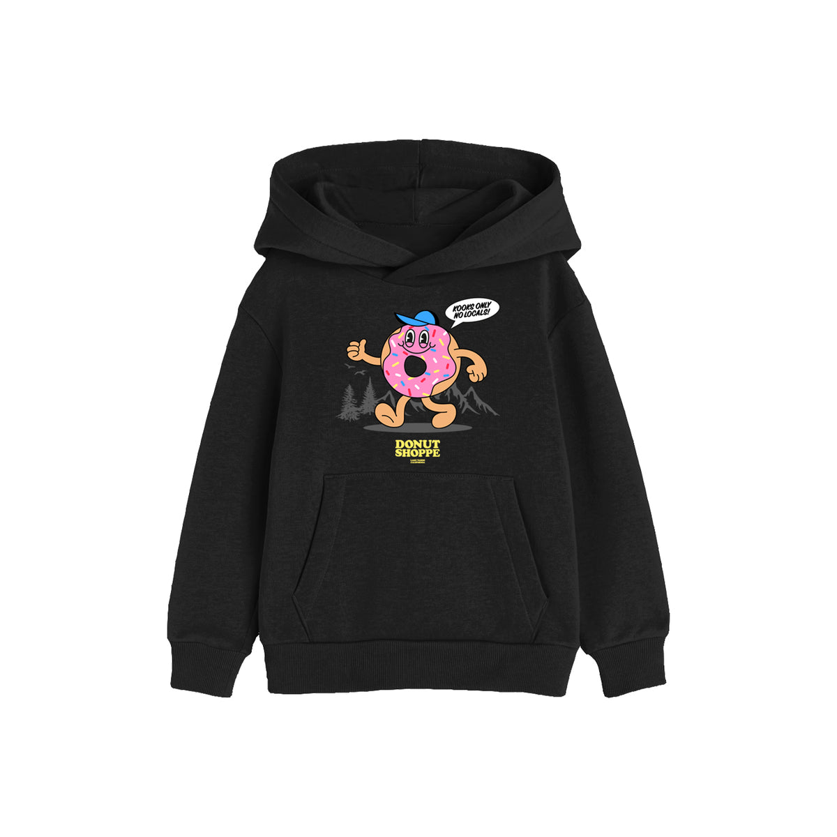 YOUTH DONUT MAN YOUTH HOODIE - BLACK