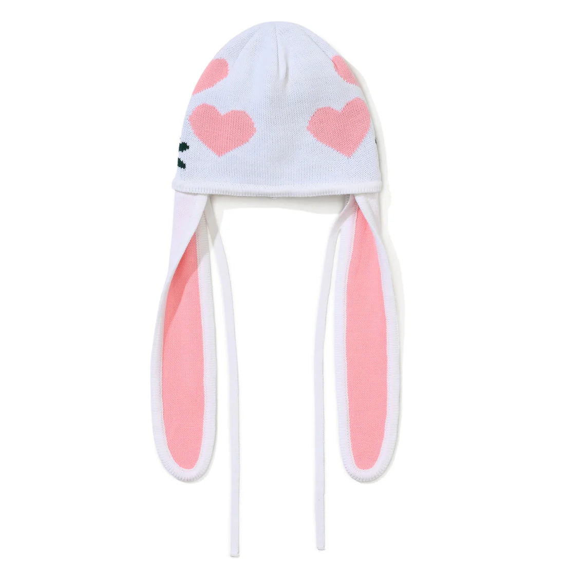 BsRabbit Knit Bunny Earflap Beanie White