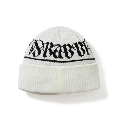 BsRabbit Logo Pattern Beanie White