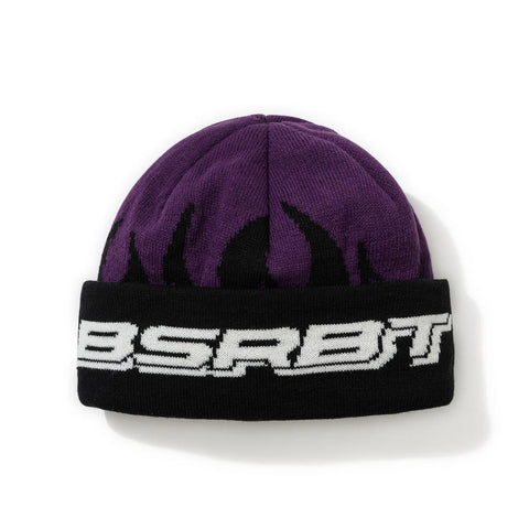 BSRABBIT Flame Double Sided Artwork Beanie Purple