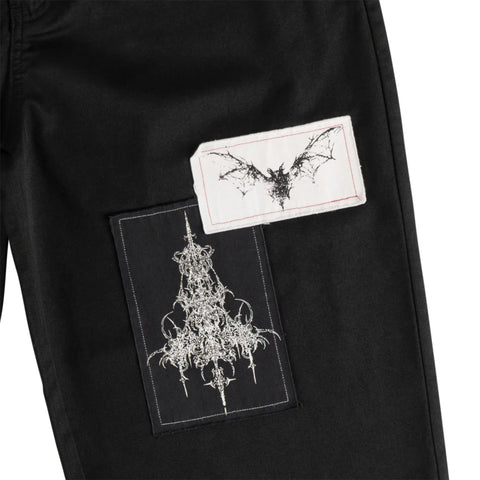 WELCOME SHINNER CUT-OFF TWILL SHORT BLACK