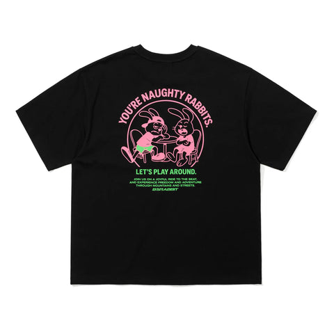 BSRabbit Naughty Rabbits Black T-Shirt