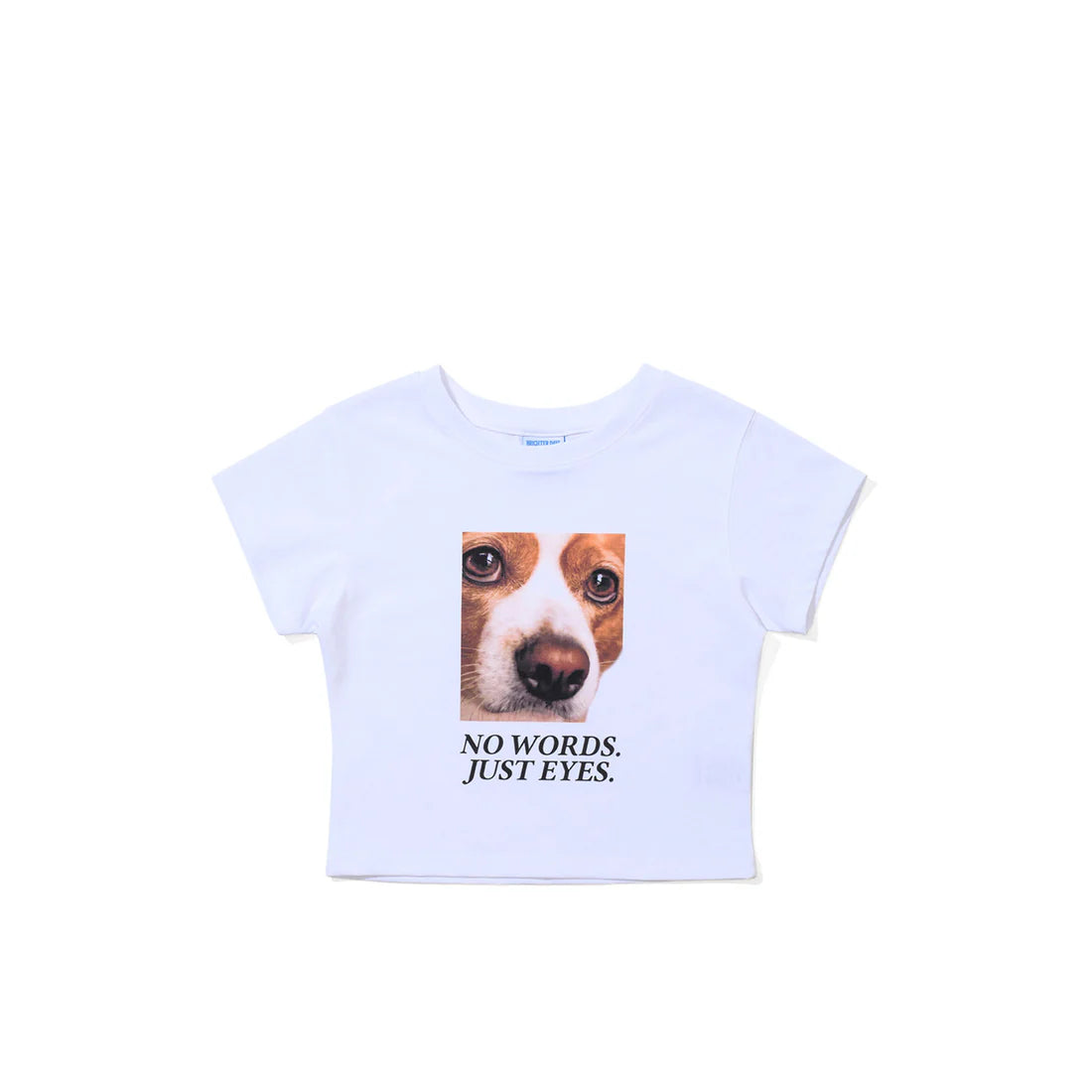 BSRabbit Just Eyes Lucky Crop White T-Shirt - Women's