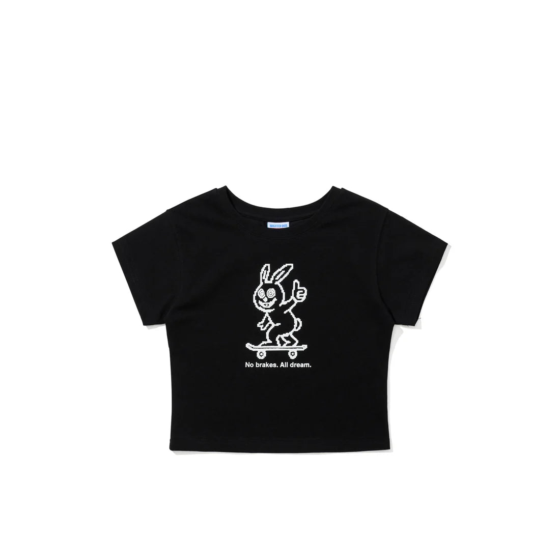 BSRabbit Thumbs Up Bunny Crop Black T-Shirt - Women's