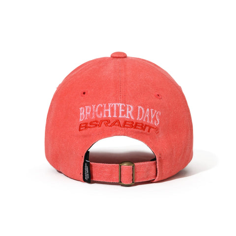 BsRabbit 3D Embroidery Dirty Washed Cotton Cap Red