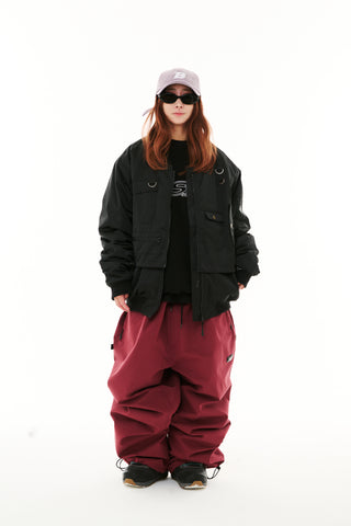 BSRABBIT LOGO COTTON SUPER WIDE VENTILATION PANTS BURGUNDY
