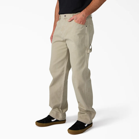 DICKIES Worn In Duck Carpenter Pants Silver Birch