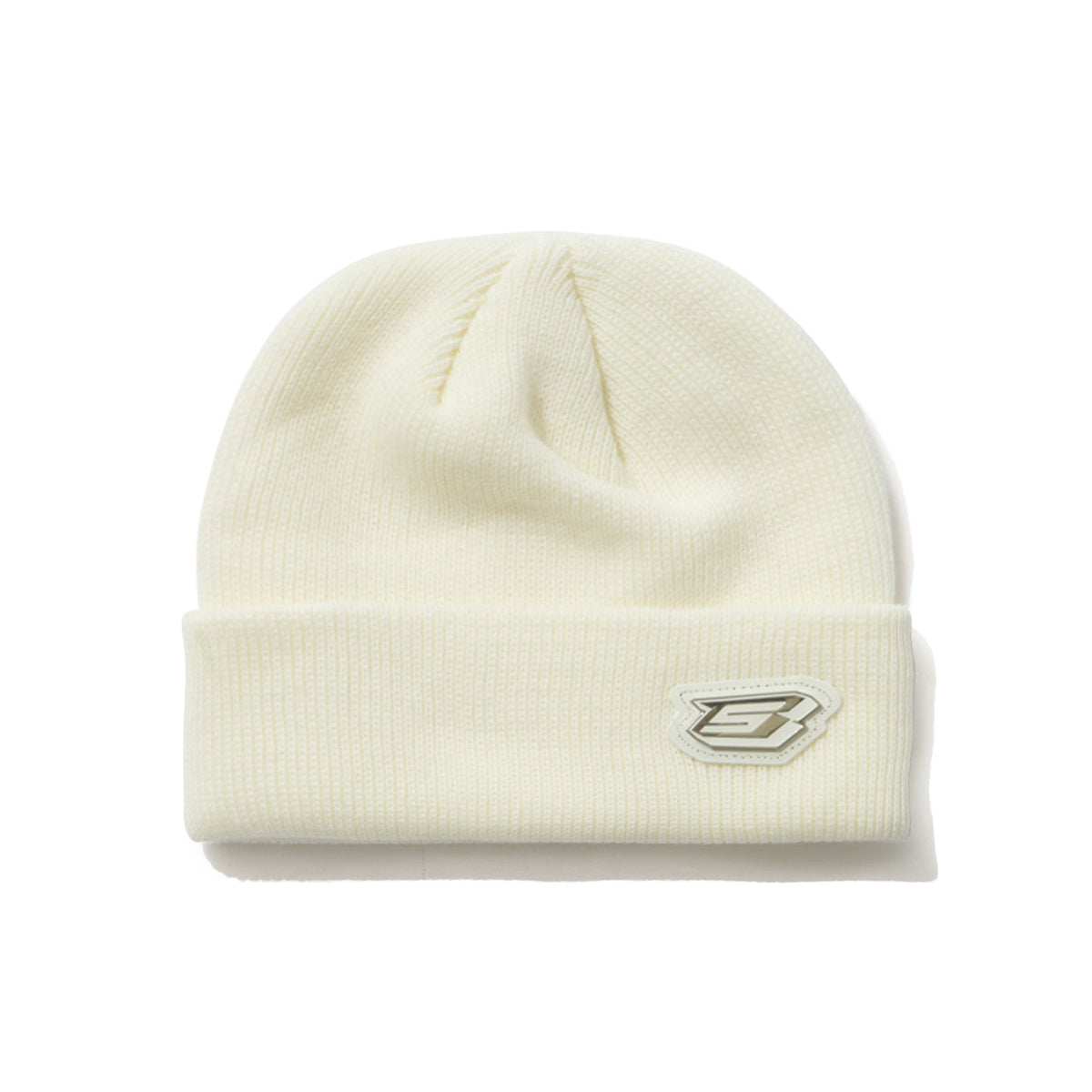 BSRABBIT METAL LOGO BASIC BEANIE IVORY