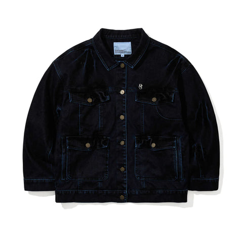 BSRabbit Dsxbs Wax Real Denim Wide Work Jacket Worn Midnight Denim