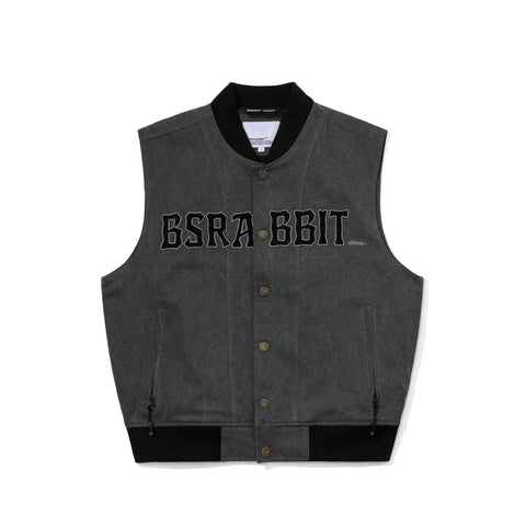 BSRabbit Cotton Twill 1oz Insulated Retro Vest Pigment Black