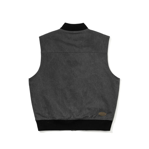 BSRabbit Cotton Twill 1oz Insulated Retro Vest Pigment Black
