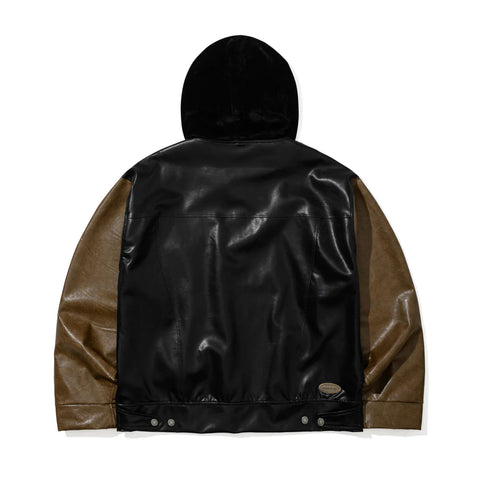 BSRabbit Aged Contrast Hoodie Jacket Black