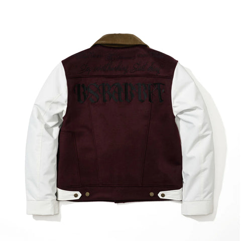 BSRabbit Mixed Wide Work Jacket Burgundy