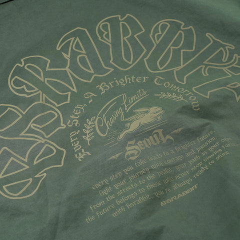 BSRabbit Crest Patch Varsity Jacket Green