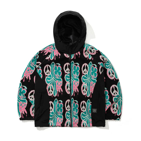 BSRabbit Peace Br Jacquard Hooded Jacket Black
