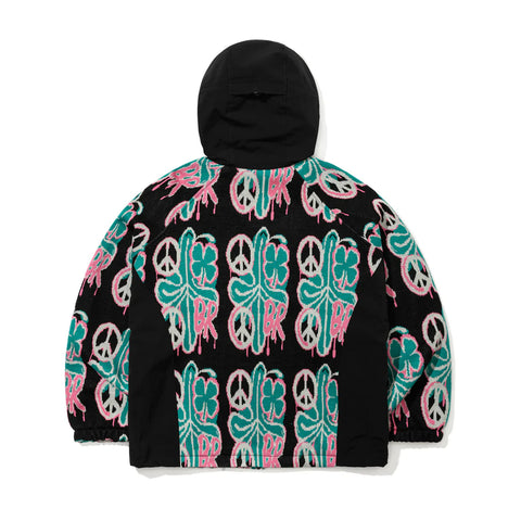 BSRabbit Peace Br Jacquard Hooded Jacket Black