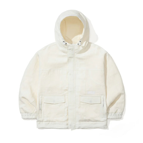 BSRabbit Classy Linen Wide Hooded Jacket Ivory