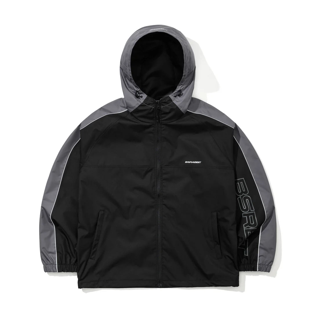 BSRabbit Light Weight Reflective Line Hooded Jacket Black
