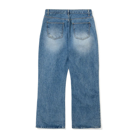 BSRABBIT Flare Relaxed Fit Denim Pants Vintage Blue