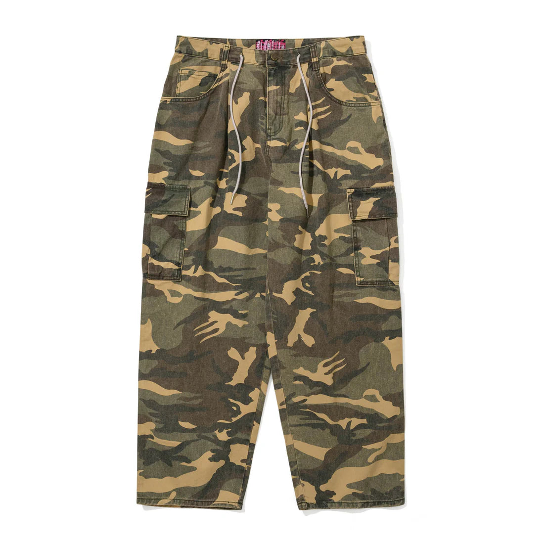 BSRABBIT Cargo Loose Fit Cotton Pants Woodland Camo