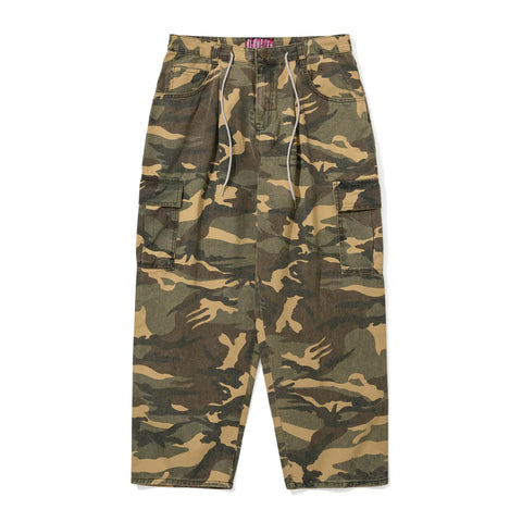 BSRABBIT Cargo Loose Fit Cotton Pants Woodland Camo