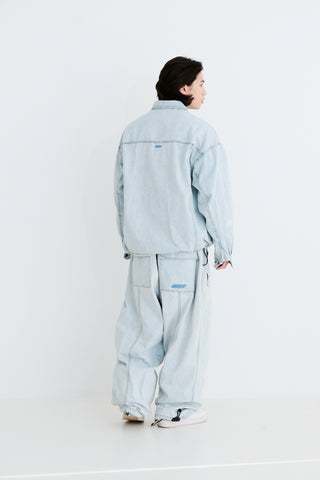 DSXBS SUPER WIDE LINE VENTILATION WAX REAL DENIM PANTS LIGHT BLUE