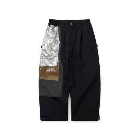 BSRabbit Aged Contrast Super Wide Ventilation Pants Black