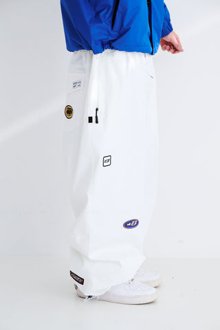 BSRABBIT VARIETY PATCH SUPER WIDE VENTILATION PANTS WHITE