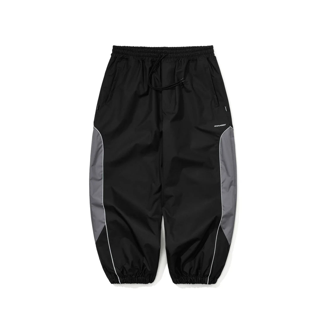 BSRabbit Light Weight Reflective Line Super Wide Jogger Pants Black