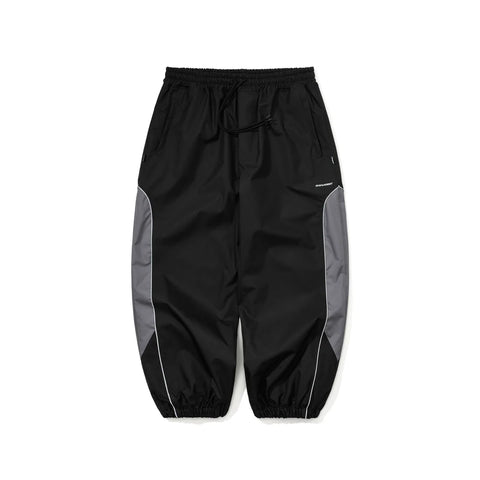 BSRabbit Light Weight Reflective Line Super Wide Jogger Pants Black
