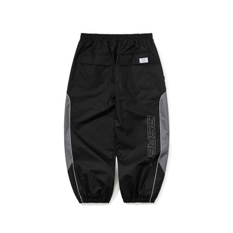 BSRabbit Light Weight Reflective Line Super Wide Jogger Pants Black